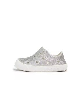 SHOOSHOOS Girls Silver Glitter Waterproof Sneakers Size 7 NEW NIB